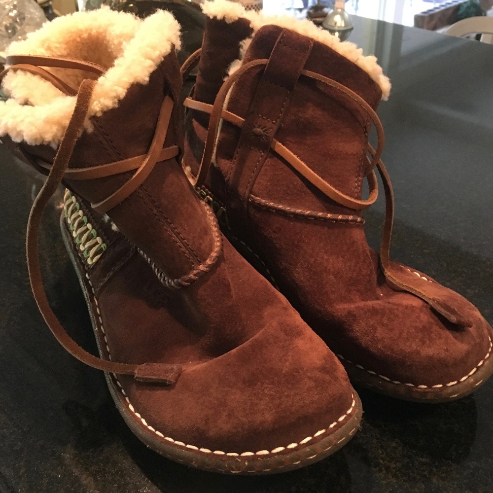 women's UGG lace up boots